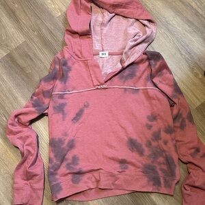 BKE Women's Rose and Charcoal Tie-Dye Hoodie